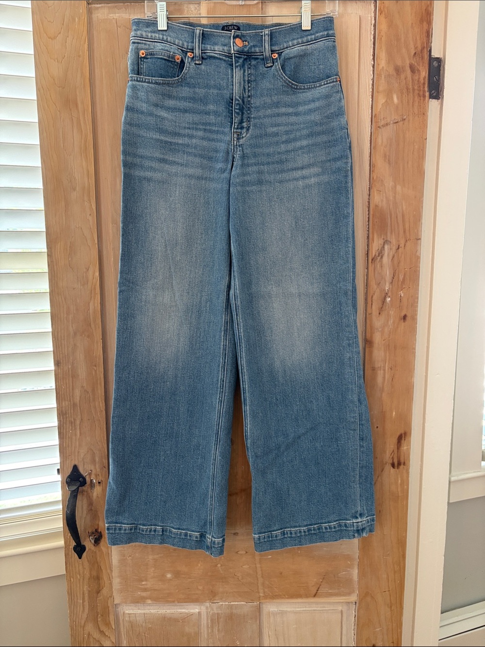 J. Crew Classic Wide-Leg High-Rise Jeans in Medium Blue Wash
